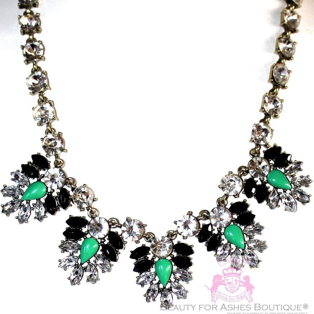 2.75" Garden Themed Statement Necklace - New w/Tags